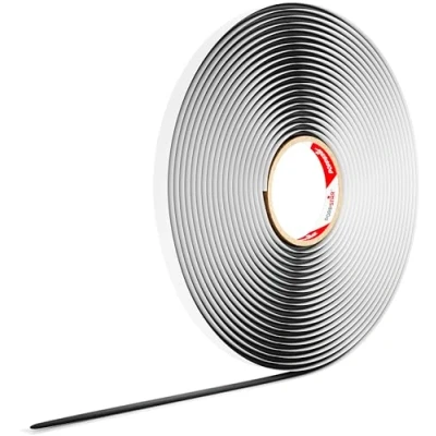 Image of Poppstar Butyl Round Cord (10 m x 6 mm) Rubber Tape/Elastic Sealing Strip, Black