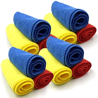 Image of Multipurpose Microfibre Cleaning Cloth 40cm x Super Soft, Washable and Lint Free Cloths for Wiping Your Kitchen, Bathroom, Windows, Cars (12 Cloth)