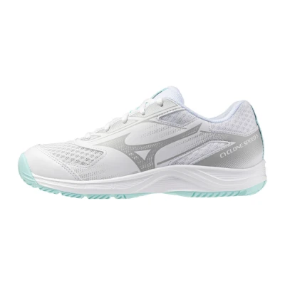 Image of Mizuno Cyclone Speed 5 Volleyball shoes, Women&#039;s, Size: 8, White/blue shoes