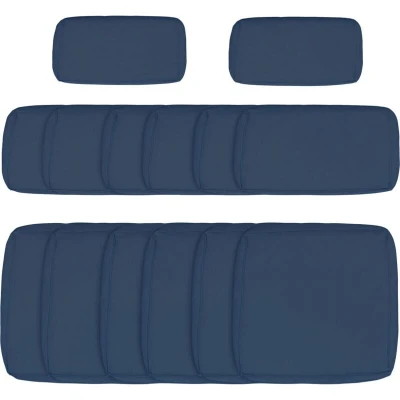 Image of Outsunny Garden Rattan Sofa Cushion Polyester Cover Replacement Outdoor No Included Blue