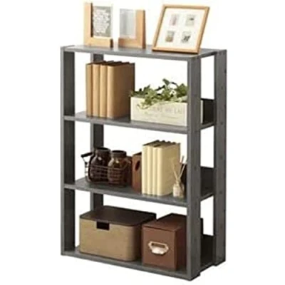 Image of Iris Ohyama, 3 Tier Wooden storage/Side furniture/Storage Cabinet/Open Wood Rack/Shelf display, Adjustable shelf, Simple design, Office, Living Room Open Rack OWR 600 Grey Oak, W60 cm