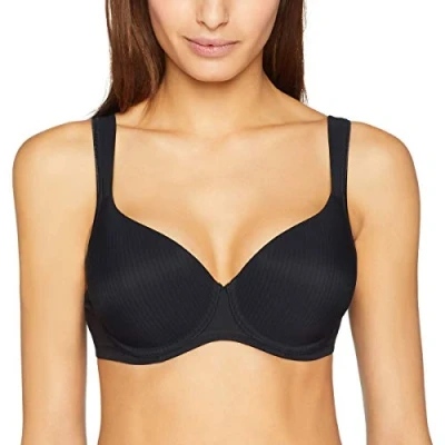 Image of Triumph Women&#039;s contemporary Soft+Cotton WP Full Coverage Bra, Black, Size 34A