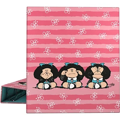 Image of Grafoplás 88172657. A4 Ring Binder, 4 Mixed Rings 40 mm, Soft Anti Fingerprint, Mafalda Collection, Wisdom
