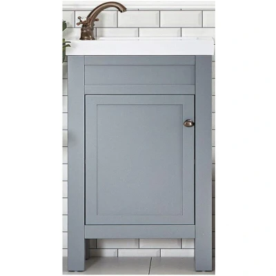 Image of Milano Aston Light Grey 400mm Traditional Bathroom Cloakroom Vanity Unit Basin Round Bronze Handle