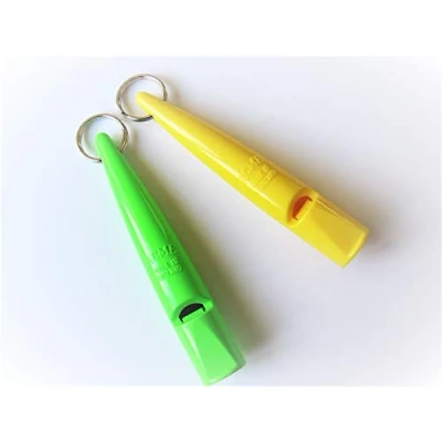 Image of ACME 210.5 Dog Whistle Pair Yellow &amp; Day Glo Green