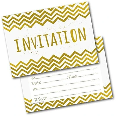 Image of doodlecards Birthday Party Invitations Zig Zag Pack of 20 Invites and Envelopes. Printed in UK, Premium Quality &amp; 100% Recyclable.