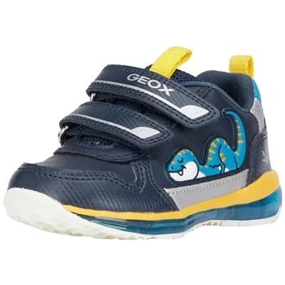 Image of Geox Baby B Todo Boy Sneaker, Navy Yellow, 5 UK Child