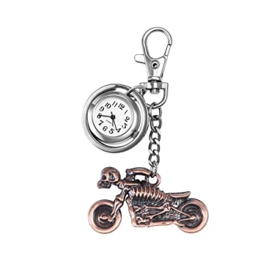 Image of Avaner Keychain Pocket Watch, Backpack Belt Fob Key Ring Watch with Pendant, Clip on Buckle Lapel for Men and Women
