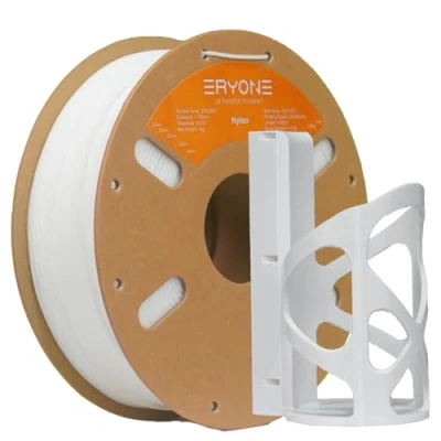 Image of ERYONE Engineering Filament, 1.75 mm 3D Printing Dimensional Accuracy +/ 0.03mm, Fit Most FDM Printers, Nylon PA6 White 1kg Spool (2.2LBS)