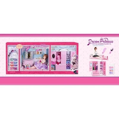 Image of PEBBLE HUG Dolls Furniture Set Wardrobe, Imaginative Play, Sturdy Construction, Encourages Role Playing, Long Lasting, Develop Storytelling Abilities, Creativity
