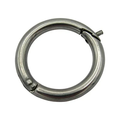 Image of Stainless Steel Split Ring with Clip &amp; Pin 6MM x 30MM
