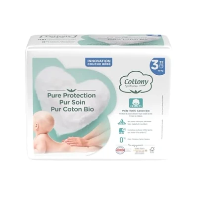 Image of Cottony Nappies with Organic Cotton 32 Layers Size 3 (4 9 kg)