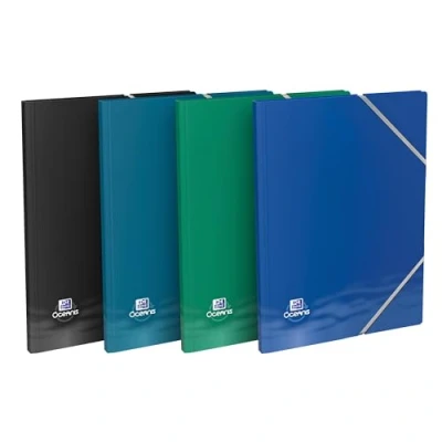 Image of OXFORD Oceanis A4 Document Protector with Elastic Band 80 Sheets / 40 Pockets Cover Recycled Polypropylene Opaque Assorted Colours
