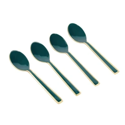 Image of Artesa Enamel Teaspoons Set Of 4 Green