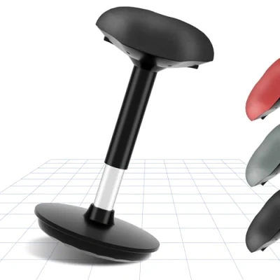 Image of FLEXISPOT Wobble stool stay active Exercise Office Chair encourage movement Height Adjustable Seat for comfortable working/standing desk perching BLACK