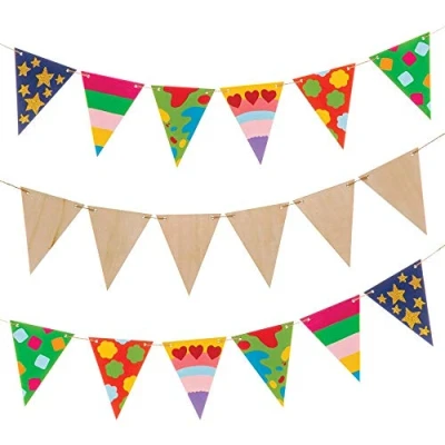 Image of Baker Ross AW599 Wooden Bunting (Pack of 15)