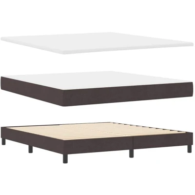 Image of Box Spring Bed with Headboard Dark Brown 180 x 200 cm Vidaxl