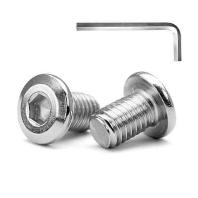 Image of MINHER M6 x 12mm 10Pcs Flat Head Hex Socket Cap Screws Bolts, Furniture 304 Stainless Steel 18 8, Full Thread (with Spanner)