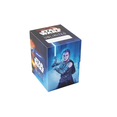 Image of Gamegenic Star Wars Unlimited SOFT CRATE Full Colour Printed &amp; Officially Licensed Durable Deck Box, Holds 60 Double Sleeved Cards, Perfect for TCGs and LCGs, Rey/Kylo Ren Design, Made