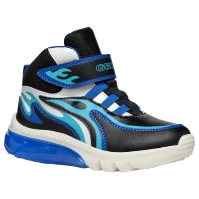 Image of Geox J CIBERDRON BOY C Sneaker, Black/Royal, 0 UK