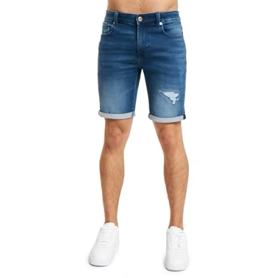 Image of ONLY &amp; SONS Men&#039;s Onsply mid des Jog 5150 Shorts, Dark Medium Blue Denim, M