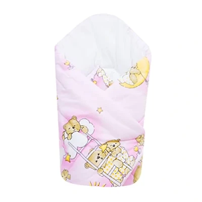 Image of Baby Swaddle Wrap Blanket/Newborn Cotton Swaddling Sleeping Bag 0 to 3 Months (Ladders Pink)