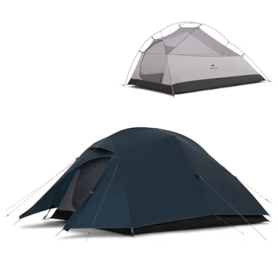 Image of Naturehike Cloud Up 3 Tent Ultralight Professional Persons Backpacking Hiking Camping Cycling (20D Navy Blue Upgrade)