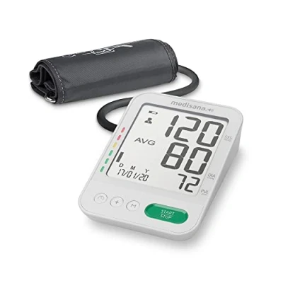 Image of medisana BU 586 Arm blood pressure monitor, accurate measurement of and pulse with memory function voice output, display irregular heartbeats, large 23 43 cm cuff