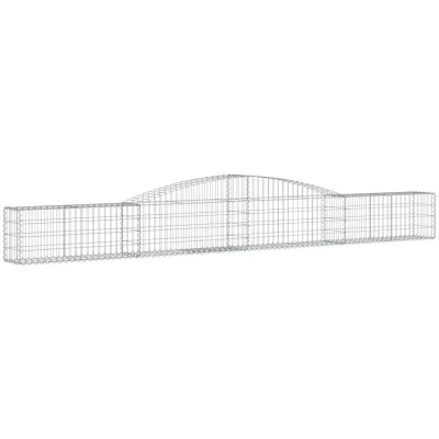 Image of vidaXL Arched Gabion Baskets 2 pcs 400x30x40/60 cm Galvanised Iron