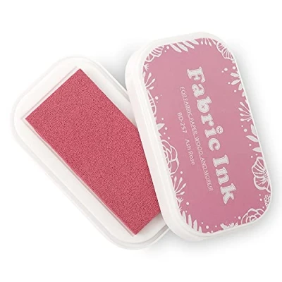 Image of Fatiya Fabric Ink Pads for Rubber Stamps, Washable Craft Card Making Scrapbook, Permanent Pad Wood, Paper, 3.7 x 2.1&quot; (Pink, 257)