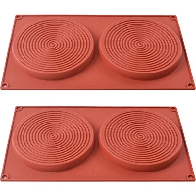 Image of ionEgg Round Cake Pans, 5.4 Inches Silicone Moulds for Baking, Nonstick &amp; Quick Release Baking Pans Layer Cakes, Cheese Rainbow Cakes and Chocolate Pack of 2