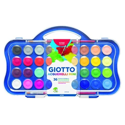 Image of GIOTTO Watercolour Set, 36 Blocks, Assorted Colours, Super Washable Ideal for Children, Parties and Schools