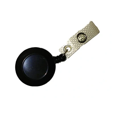 Image of ID Card It Retractable Badge Reel Identity Pass Holder (10 Black Mini Reels)