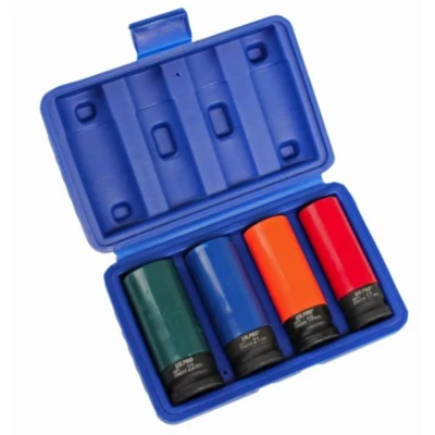 Image of US PRO 4pc Deep Wall Impact Sockets for Alloy Wheels 1/2&quot; Drive 17 22mm 3724