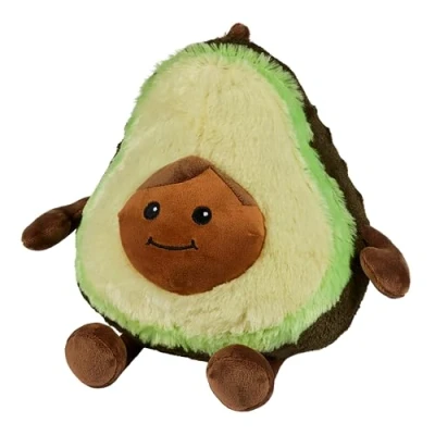 Image of Warmies Avocado Plush Wheat Bag Microwavable, Weighted Teddy with French Lavender Scent, Hot or Cold Cuddly Toy, Soft Comfort Heat Pad Junior Size