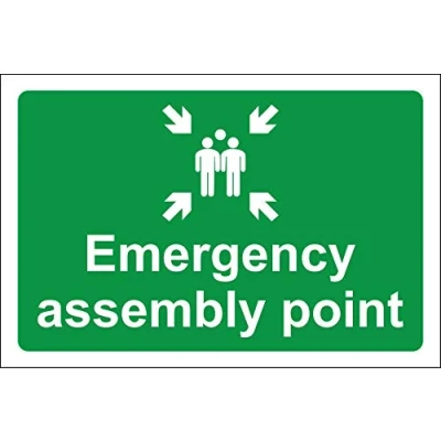Image of Emergency assembly point Safety sign 3mm Aluminium 300mm x 200mm