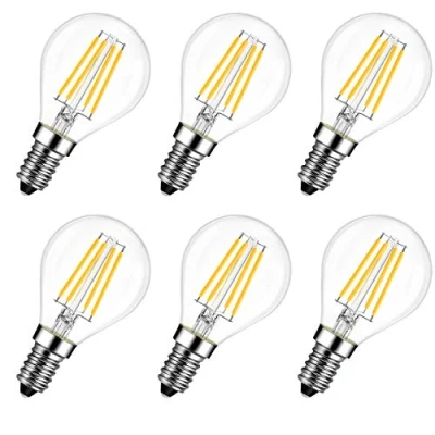 Image of LVWIT E14 Golfball LED Filament Bulb, 60W Incandescent Bulb Equivalent, 5.5W P45 Small Golf Edison Light Screw, 806Lm, Warm White 2700K, Vintage Globe Bulb,Not dimmable(6 Pack)