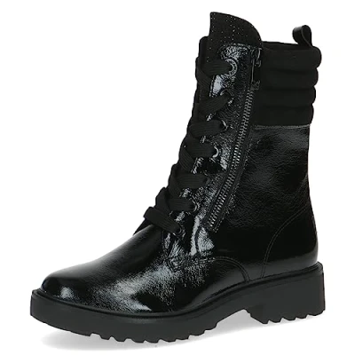 Image of Caprice Women&#039;s 9 26211 41 Flat lace up Ankle Boots, Black (Black Comb), 5 UK