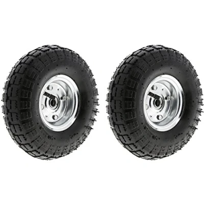 Image of MasterPart Pneumatic 10&quot; Sack Truck Wheelbarrow Tyres Trolley Wheel Cart Tyre Wheels 2 Pack