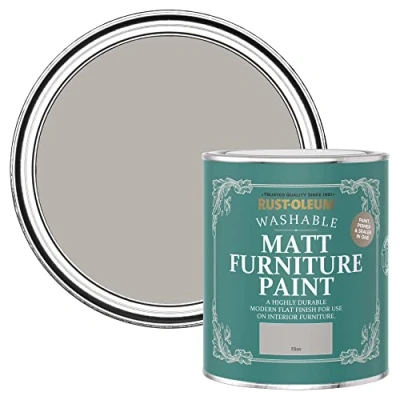 Image of Rust Oleum Grey Furniture Paint in Matt Finish Flint 750ml