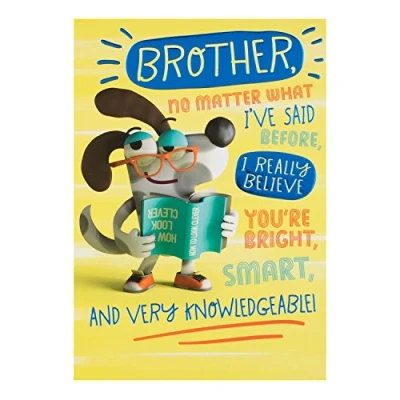 Image of Hallmark Brother Birthday Card &quot;Very Knowledgeable&quot; Medium
