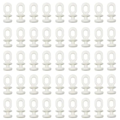 Image of RHQFDM 100 Pieces plastic curtain rollers glider white rail sliding hooks for rails window curtains door shower