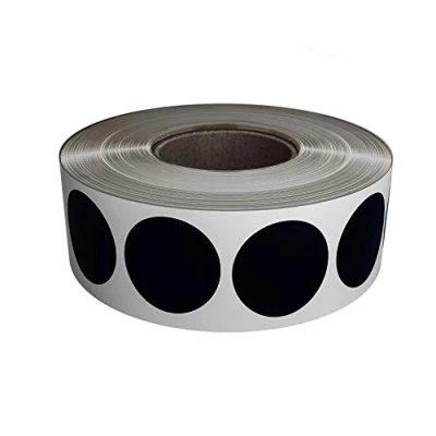 Image of Royal Green Round Sticker Dot in Black 19mm Labels on a Roll (1.9cm) Diameter 1050 Pack