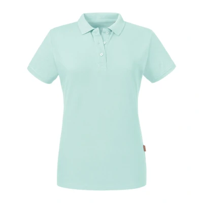 Image of Russell Athletic Womens/Ladies Pure Organic Polo (Aqua) Navy Cotton Size 2XL