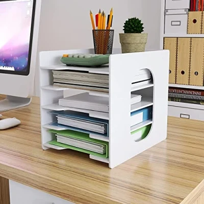 Image of PUNCIA 5 Tier Office Paper Organizer for Desk Desktop File Holder Letter Tray &amp; A4 Document Storage Rack Home School
