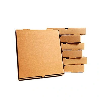 Image of Brown Cardboard Plain Takeaway Style Postal Postage Pizza Boxes (9&quot; 100)