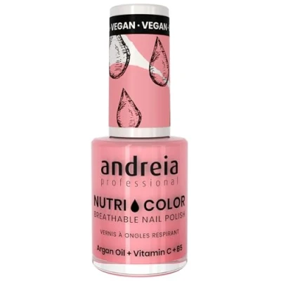 Image of Andreia Professional NutriColor Breathable Nail Polish Vegan and Cruelty Free DIY Art with Long Lasting Gloss Finish Colour NC29 Cotton Candy Pink 10.5ml
