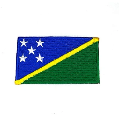 Image of Solomon Islands National Country Flag Iron Sew on Embroidered Patch