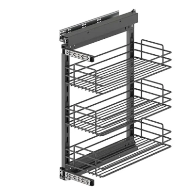 Image of Emuca TitaneStar Pull Out Trolley with Soft Close, Module 300mm (11,8 inch), Anthracite Grey, Steel