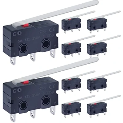 Image of Taiss / 10pcs 250V 5A 3 Pin NO NC Tact switch Sensitive Micro Limit Switches Handle Mini Roller Lever Arm SPDT Snap Action LOT KW11 3Z 03